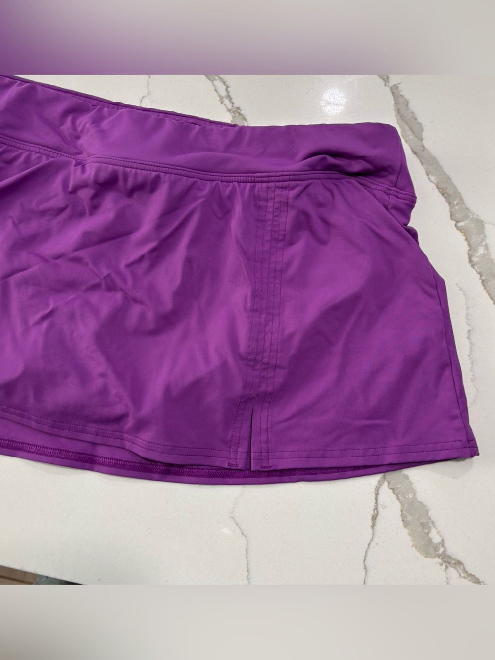 Lands' End Purple Swim Skort with Nude Lining Swimsuit Bathing Suit Women’s 12 - Picture 6 of 13